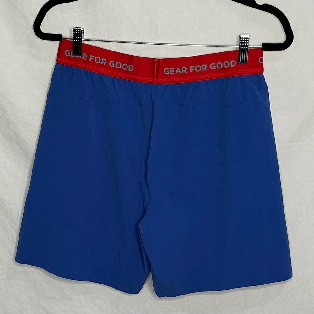 Cotopaxi Shorts Mens M Blue Nylon Spandex Crux Spellout Waistband Hiking Outdoor